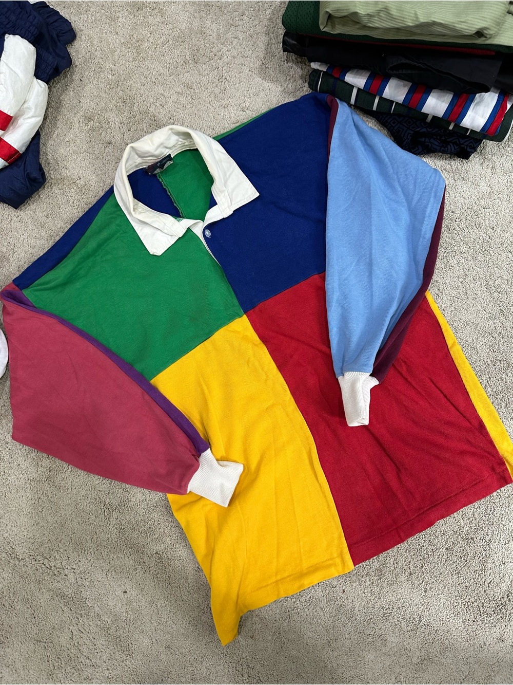 Colorblock Rugby Sweater - Multicolor